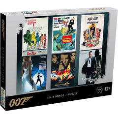 Winning Moves James Bond 007 Actor Reveal Poster All 6 Bonds Puzzle