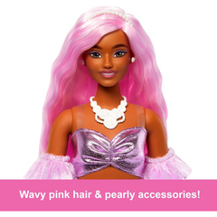 Barbie Deluxe Style Doll in Barbiecore Dress - Glossy Pink Outfit & Pink Hair