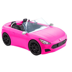 Barbie Convertible 2-Seater Vehicle Pink Car with Rolling Wheels & Details