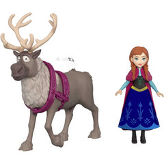 Disney Frozen Toys Anna & Sven Posable Small Doll and Reindeer