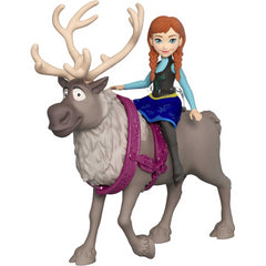 Disney Frozen Toys Anna & Sven Posable Small Doll and Reindeer