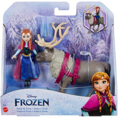 Disney Frozen Toys Anna & Sven Posable Small Doll and Reindeer