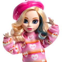 Monster High Wednesday Enid Sinclair Doll with Pink Fashion Beret and Stand