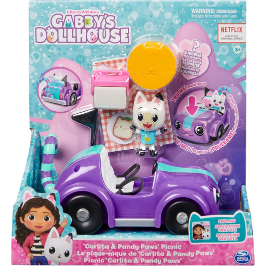 Gabby's Dollhouse Carlita Car & Pandy Paws Picnic Figure Playset