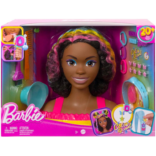 Barbie Doll Deluxe Styling Head with Colour Reveal Accessories and Brown Hair