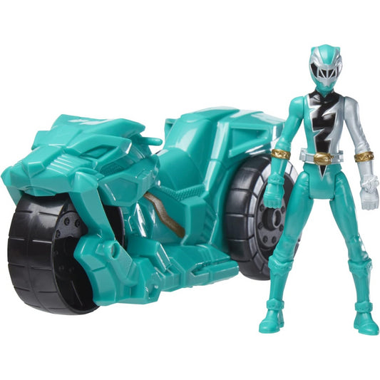 Power Rangers Sabertooth Battle Rider & Dino Fury Vehicle (Green) Rip N Go