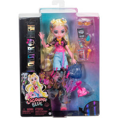 Monster High Lagoona Blue Core Doll in Mesh Tee Cargo Pants and Pet Fish Neptuna