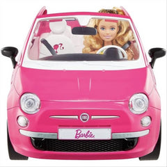 Barbie Doll And Pink Fiat 500 Car Vehicle