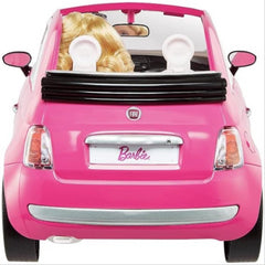 Barbie Doll And Pink Fiat 500 Car Vehicle