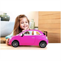 Barbie Doll And Pink Fiat 500 Car Vehicle