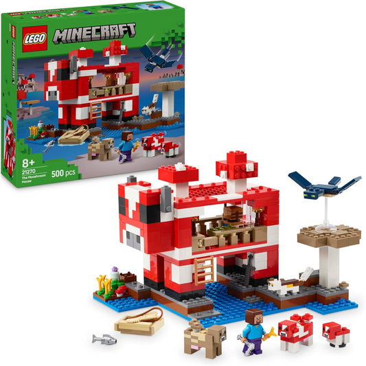 Lego Minecraft 21270 The Mooshroom House Steve Mini Figure Construction Playset