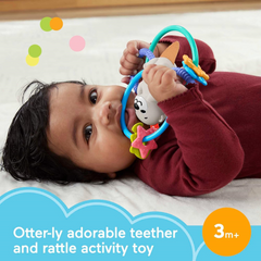 Fisher-Price Twist & Teethe Otter 2-1 Rattle Textured for Babies