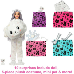 Barbie Cutie Reveal Doll 10 Surprises Winter Snowflake Series - Polar Bear