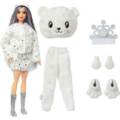 Barbie Cutie Reveal Doll 10 Surprises Winter Snowflake Series - Polar Bear