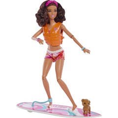 Barbie Beach Doll With Surfboard and Puppy