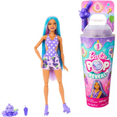 Barbie Pop Reveal Fruit Series Colour Changing Doll with Blue Hair - Grape Fizz