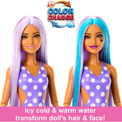 Barbie Pop Reveal Fruit Series Colour Changing Doll with Blue Hair - Grape Fizz