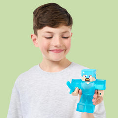 Heroes Of Goo Jit Zu Minecraft Stretchy Steve With Diamond Armor & Sword