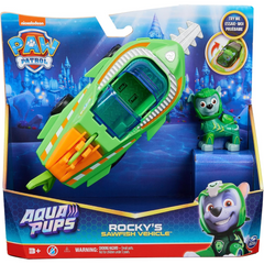 Paw Patrol Aqua Pups Rocky's Transforming Sawfish Vehicle Playset