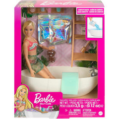 Barbie Doll and Bathtub Playset with Puppy Colorful Confetti & Accessories