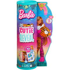 Barbie Cutie Reveal Doll and Accessories with Tiger Plush Costume & 10 Surprises