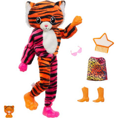 Barbie Cutie Reveal Doll and Accessories with Tiger Plush Costume & 10 Surprises