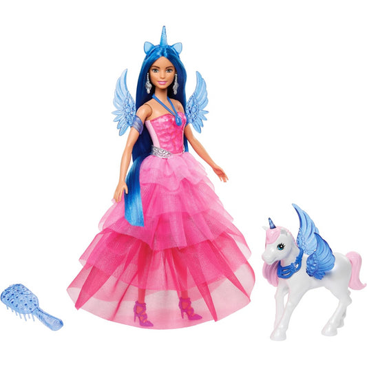 Barbie Unicorn Doll 65th Anniversary in Pink Gown and Pet Unicorn