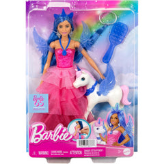 Barbie Unicorn Doll 65th Anniversary in Pink Gown and Pet Unicorn