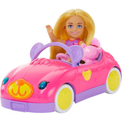 Barbie Chelsea Doll & Toy Car Set with Bear Themed Convertible & Teddy Bear