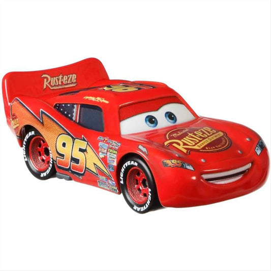 Disney Cars 3 Childrens Detailed Toy Vehicle - Lightning Mcqueen With Sign