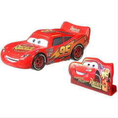 Disney Cars 3 Childrens Detailed Toy Vehicle - Lightning Mcqueen With Sign