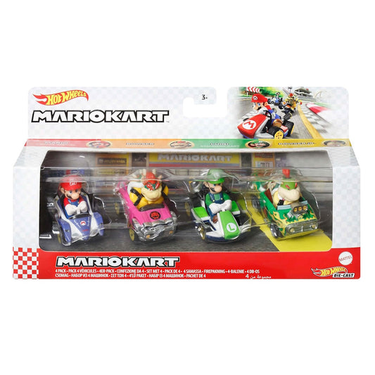 Hot Wheels Mario Bowser Luigi Bowser Jr 4-Pack