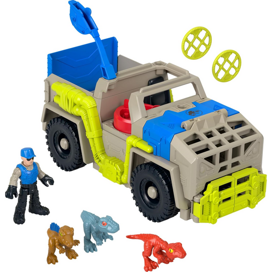 Imaginext Jurassic World Dinosaur Toys Track & Transport Dino Truck Set