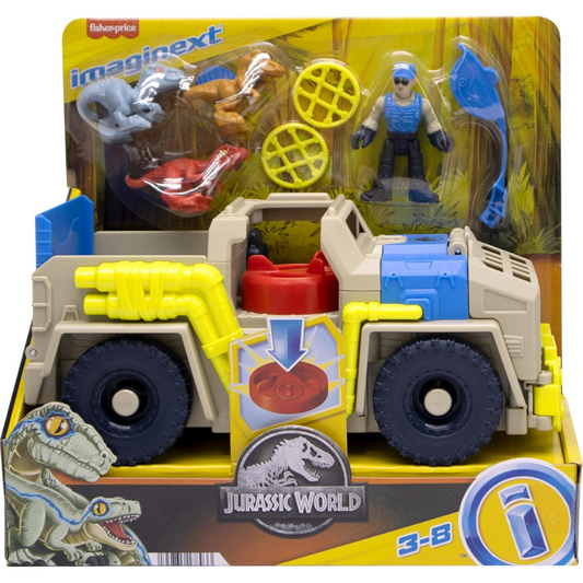 Imaginext Jurassic World Dinosaur Toys Track & Transport Dino Truck Set