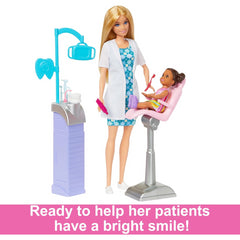 Barbie Careers Dentist Doll and Patient Playset with Accessories