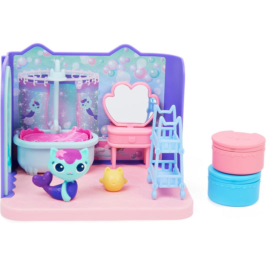 Gabby’s Dollhouse Primp and Pamper Bathroom with MerCat Figure