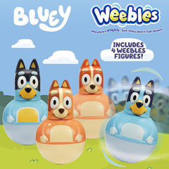 Bluey Figure Pack of 4 Weebles Wobble Toys