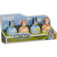 Bluey Figure Pack of 4 Weebles Wobble Toys