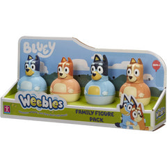 Bluey Figure Pack of 4 Weebles Wobble Toys