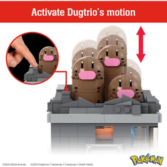 Mega Pokemon Mini Motion Dugtrio with Pop Up Motion