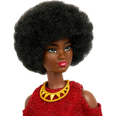 Barbie Fashionista Doll 65th Anniversary #221 Natural Black Hair Red Dress