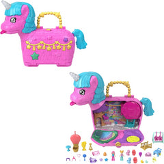 Polly Pocket Unicorn Partyland Dolls with Pets & 25 Accessories