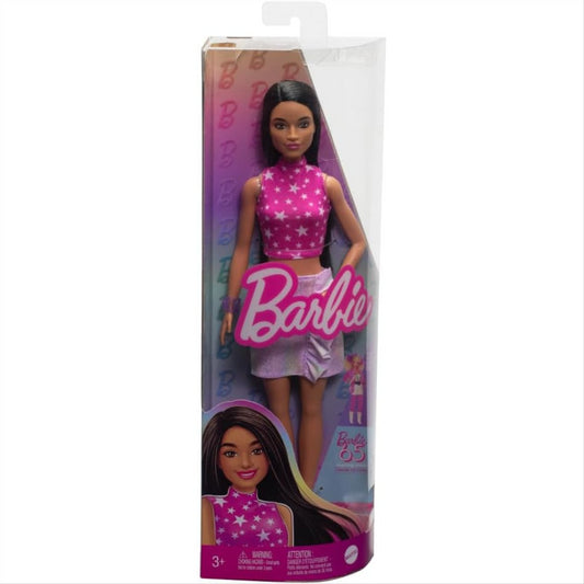 Barbie Fashionistas Doll 65th Anniversary #215 - Pink Star-Print Top