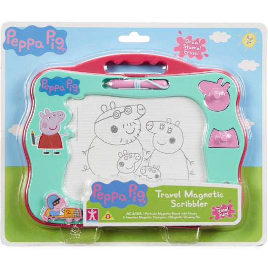 Peppa Pig Travel Magnetic Scribbler Pad With Pen and 3 Stamps in Green