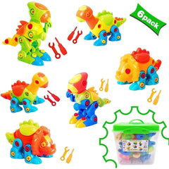 Toy Velt Dinosaur Pack of 6 Dinosaurs 218 Pieces Learning Toy (Damaged Box)