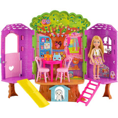 Barbie Chelsea Doll And Tree House Playset Dollhouse and Puppy Playhouse