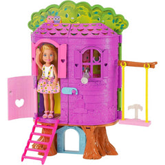 Barbie Chelsea Doll And Tree House Playset Dollhouse and Puppy Playhouse