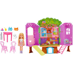 Barbie Chelsea Doll And Tree House Playset Dollhouse and Puppy Playhouse