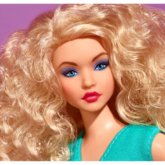 Barbie Looks Doll Blonde Curly Hair Block Outfit Curvy Body Style & Pose