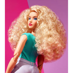 Barbie Looks Doll Blonde Curly Hair Block Outfit Curvy Body Style & Pose